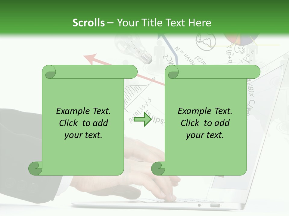 Laptop Pencil Growth PowerPoint Template