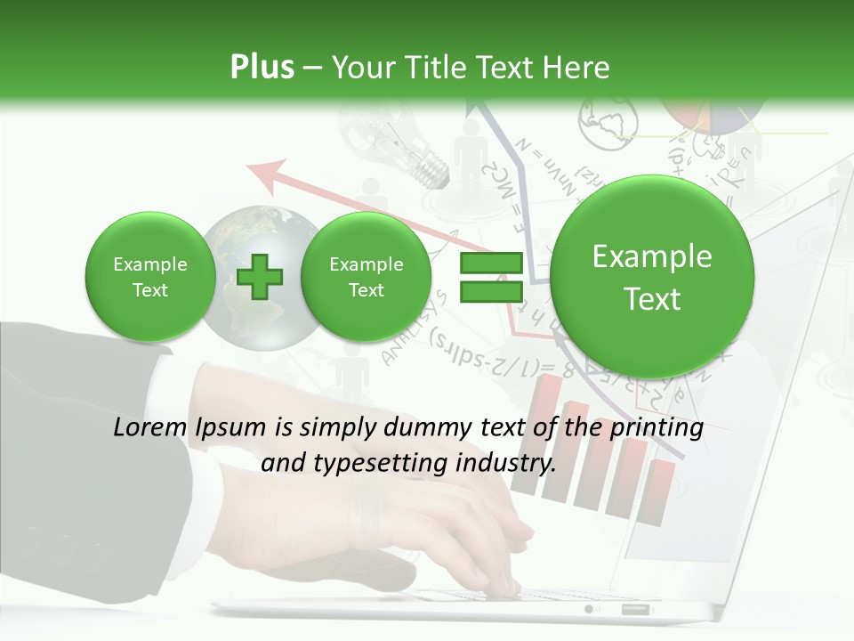Laptop Pencil Growth PowerPoint Template