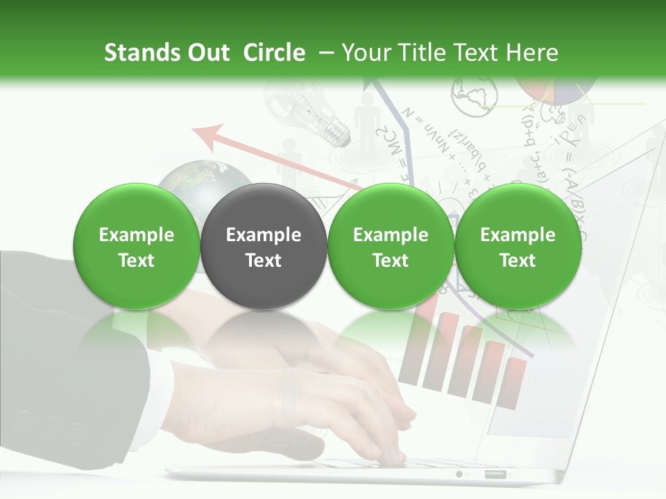 Laptop Pencil Growth PowerPoint Template