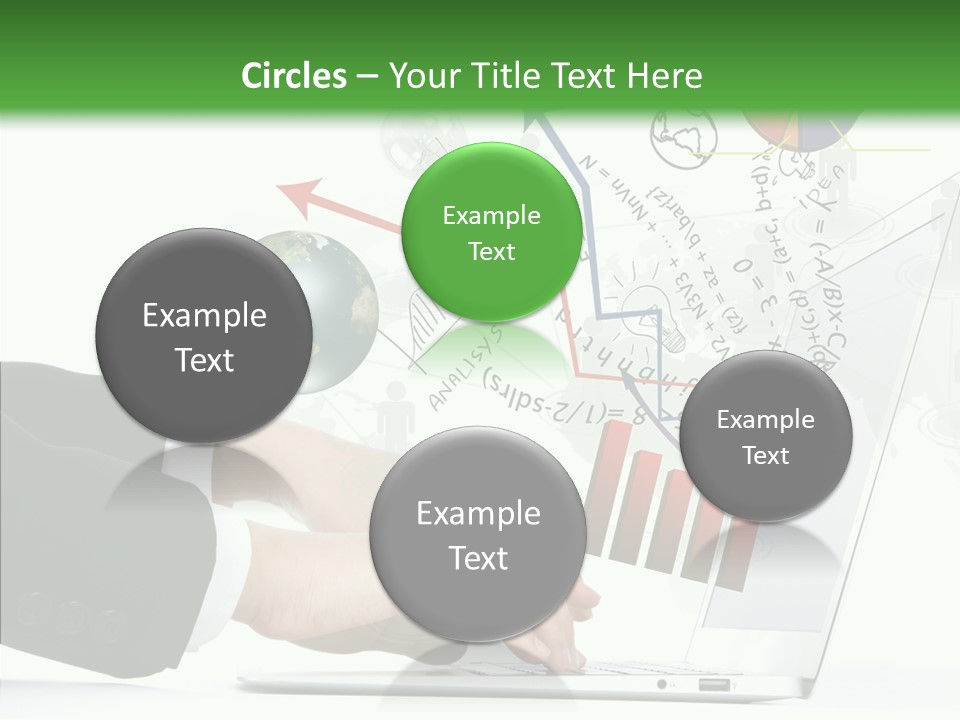 Laptop Pencil Growth PowerPoint Template