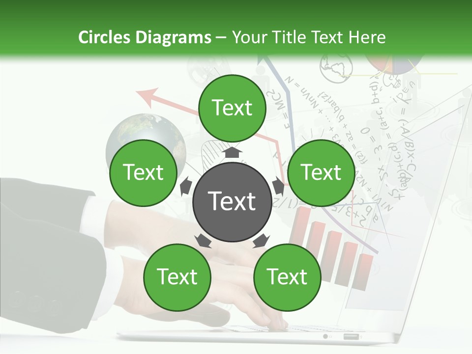 Laptop Pencil Growth PowerPoint Template