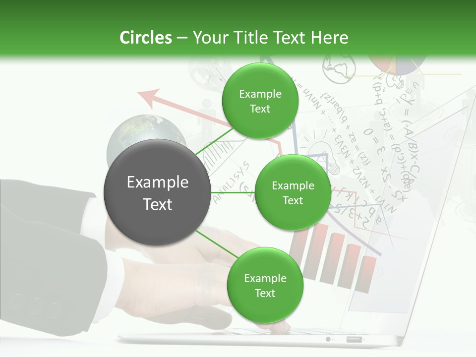 Laptop Pencil Growth PowerPoint Template