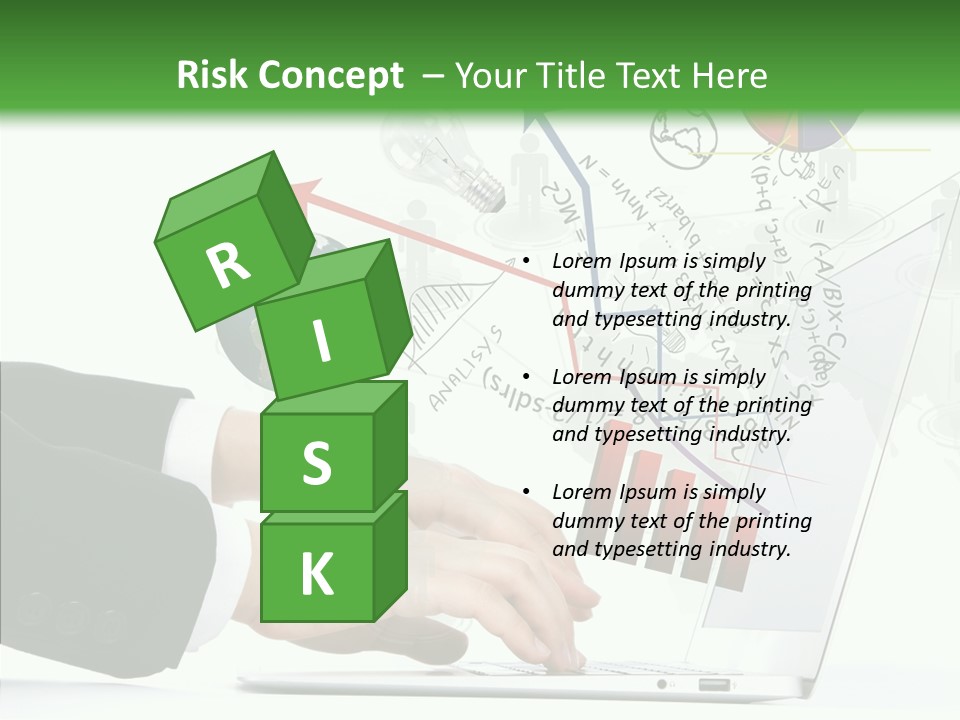 Laptop Pencil Growth PowerPoint Template