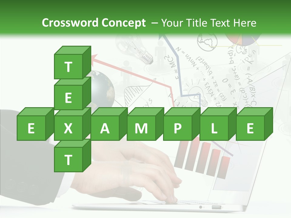 Laptop Pencil Growth PowerPoint Template