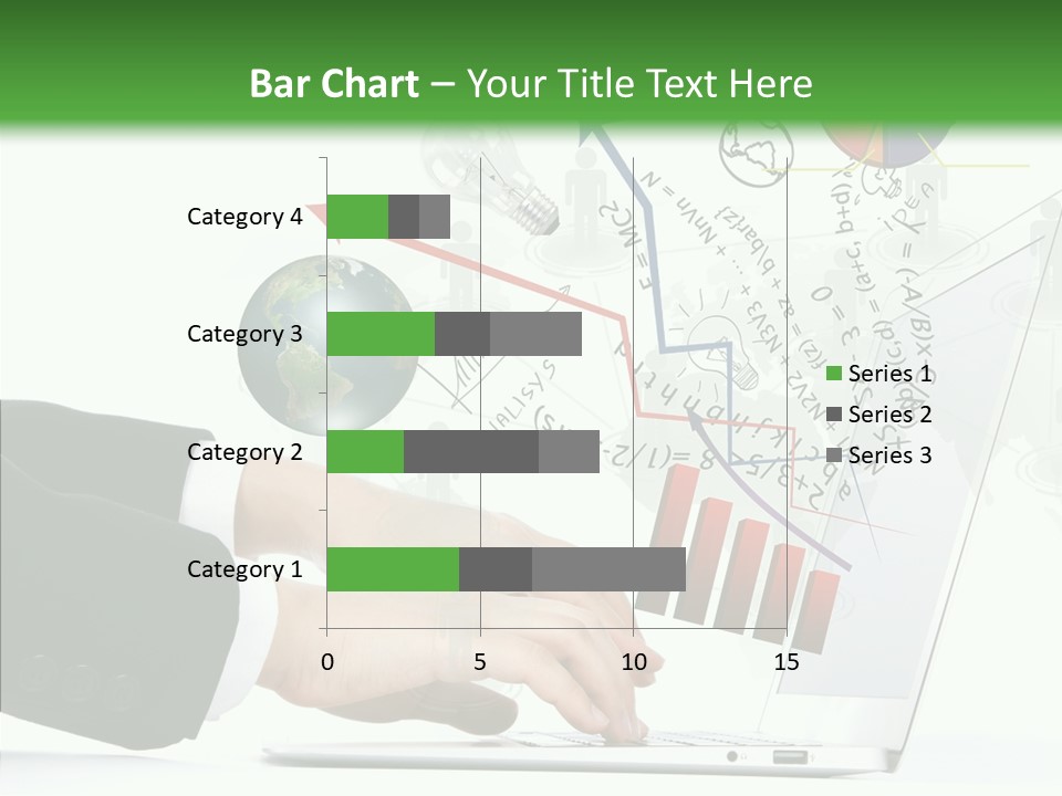 Laptop Pencil Growth PowerPoint Template