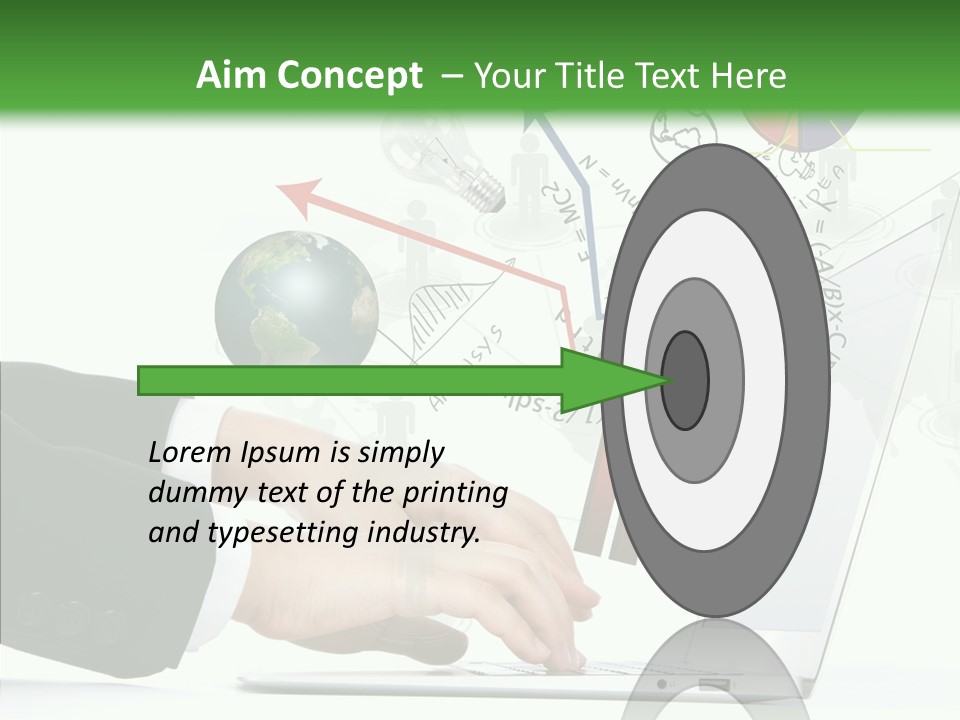 Laptop Pencil Growth PowerPoint Template
