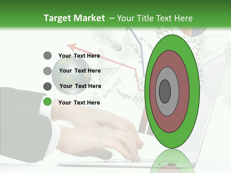 Laptop Pencil Growth PowerPoint Template