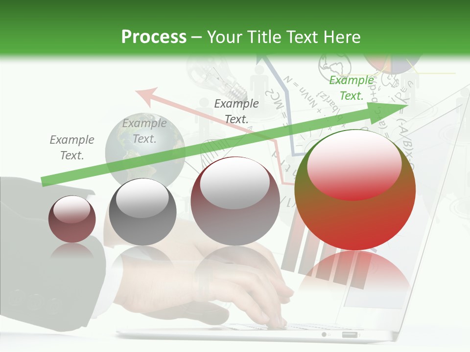 Laptop Pencil Growth PowerPoint Template