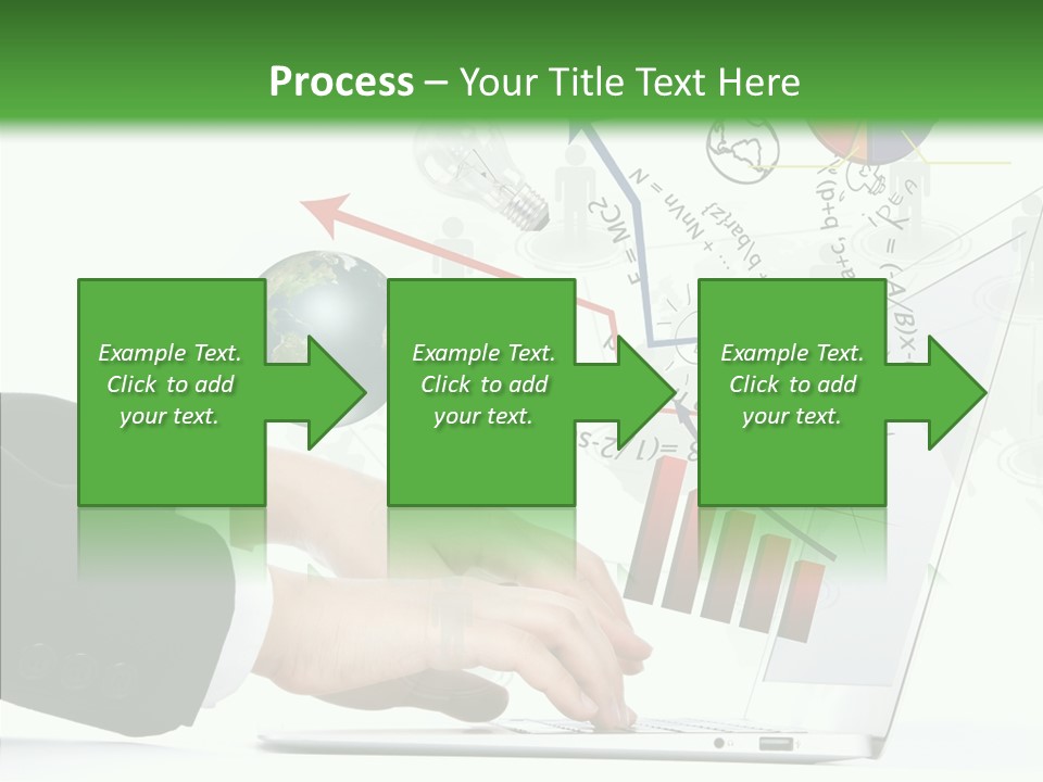 Laptop Pencil Growth PowerPoint Template