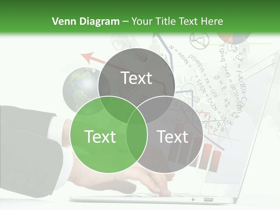 Laptop Pencil Growth PowerPoint Template