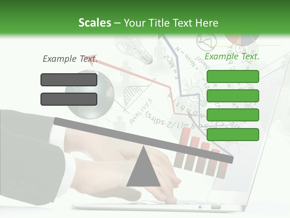 Laptop Pencil Growth PowerPoint Template