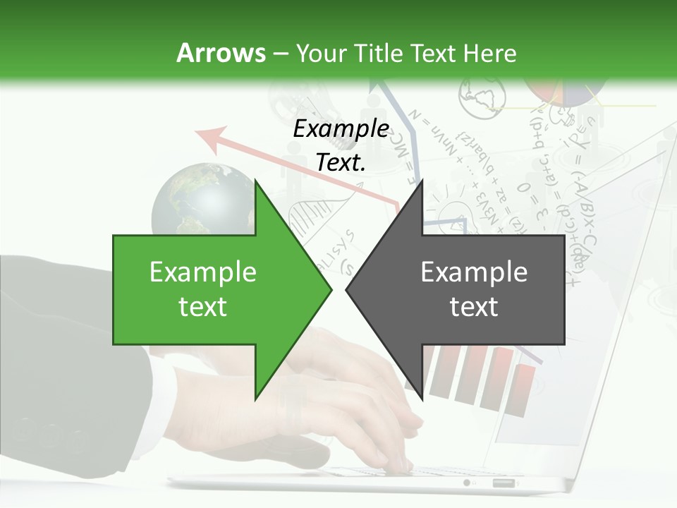Laptop Pencil Growth PowerPoint Template