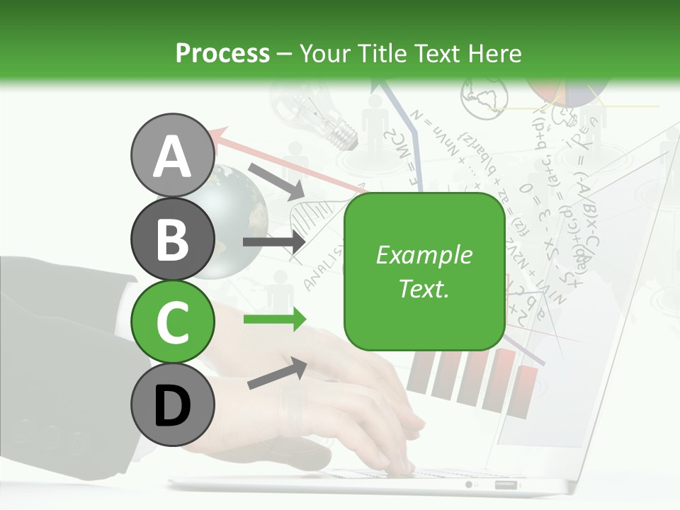 Laptop Pencil Growth PowerPoint Template