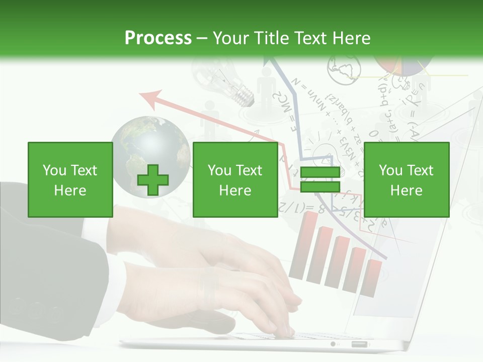 Laptop Pencil Growth PowerPoint Template