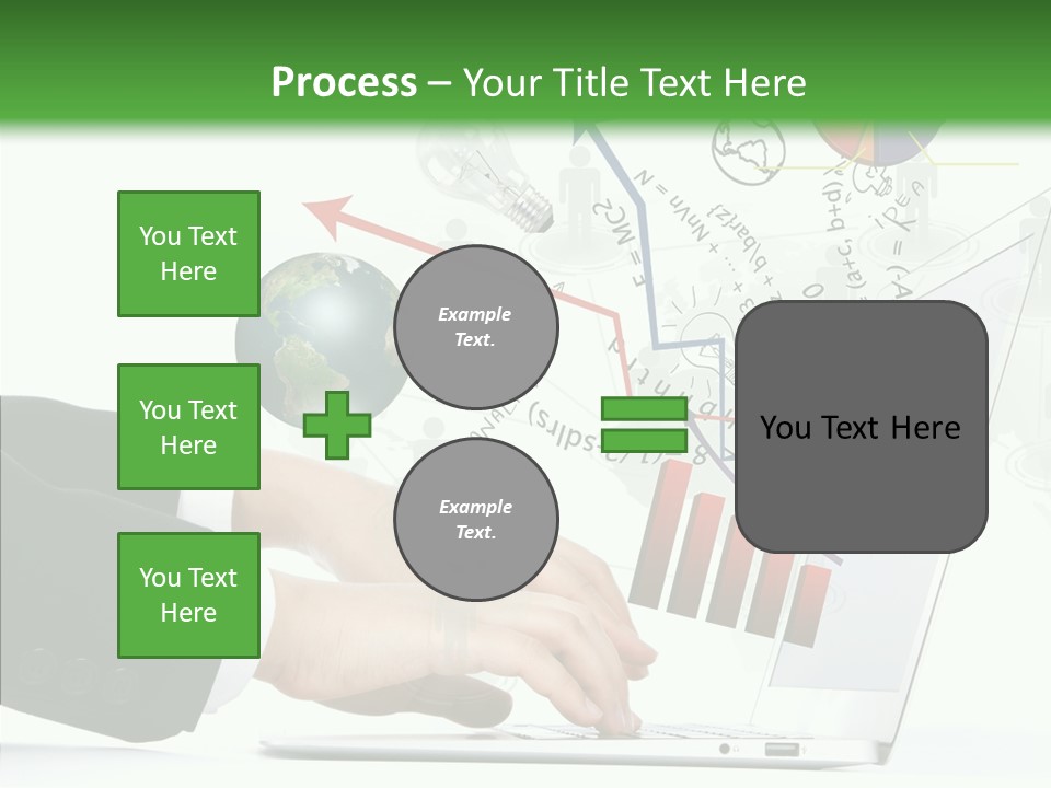 Laptop Pencil Growth PowerPoint Template