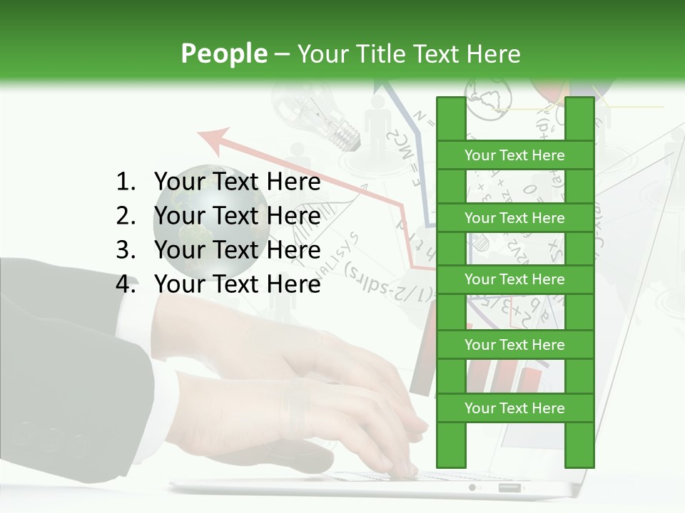 Laptop Pencil Growth PowerPoint Template