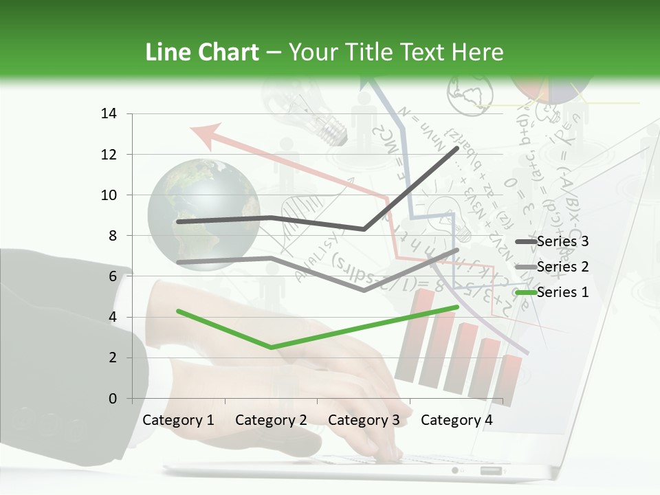 Laptop Pencil Growth PowerPoint Template