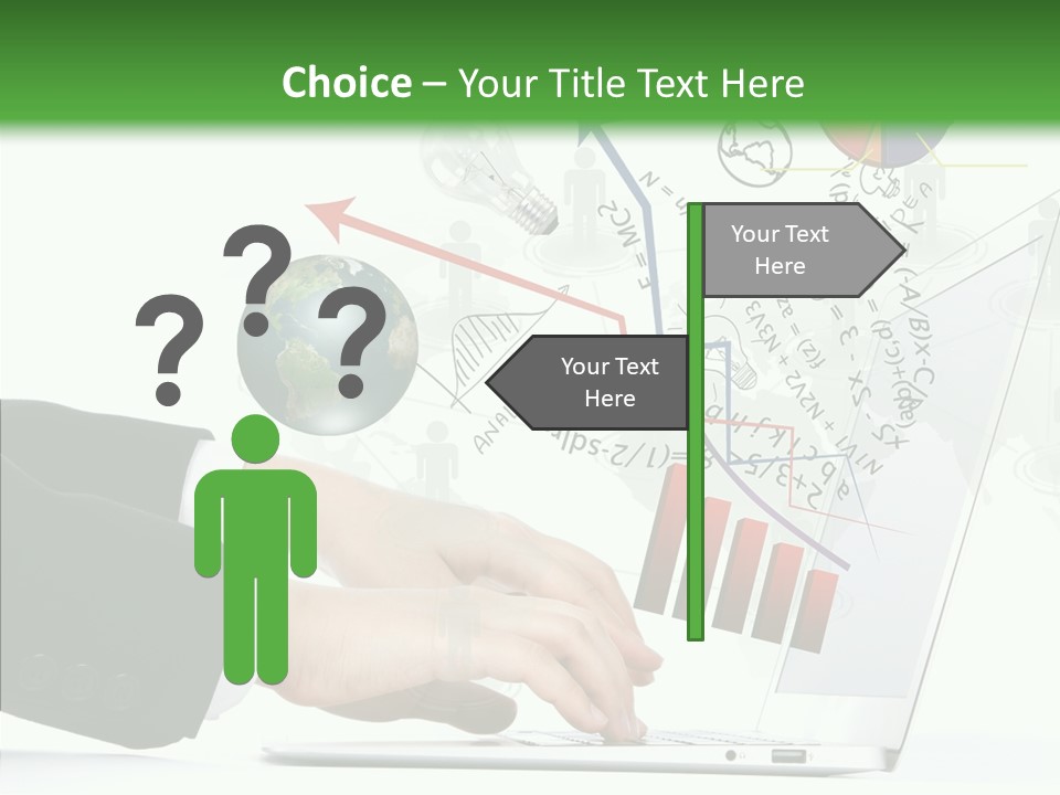 Laptop Pencil Growth PowerPoint Template