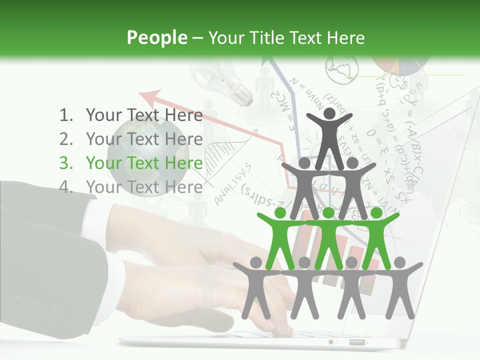 Laptop Pencil Growth PowerPoint Template