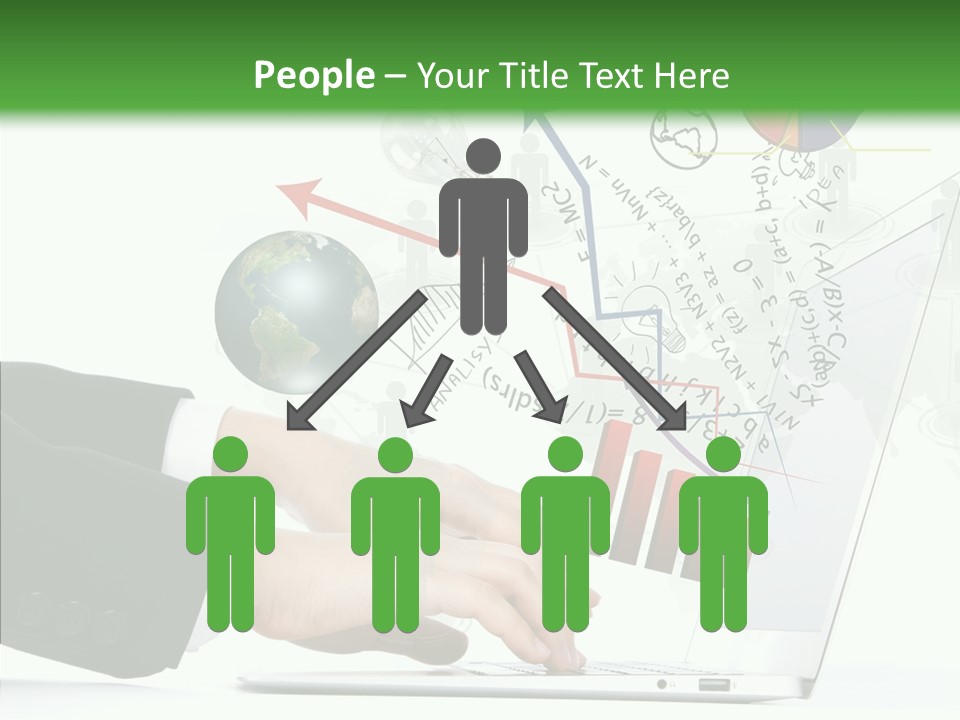 Laptop Pencil Growth PowerPoint Template