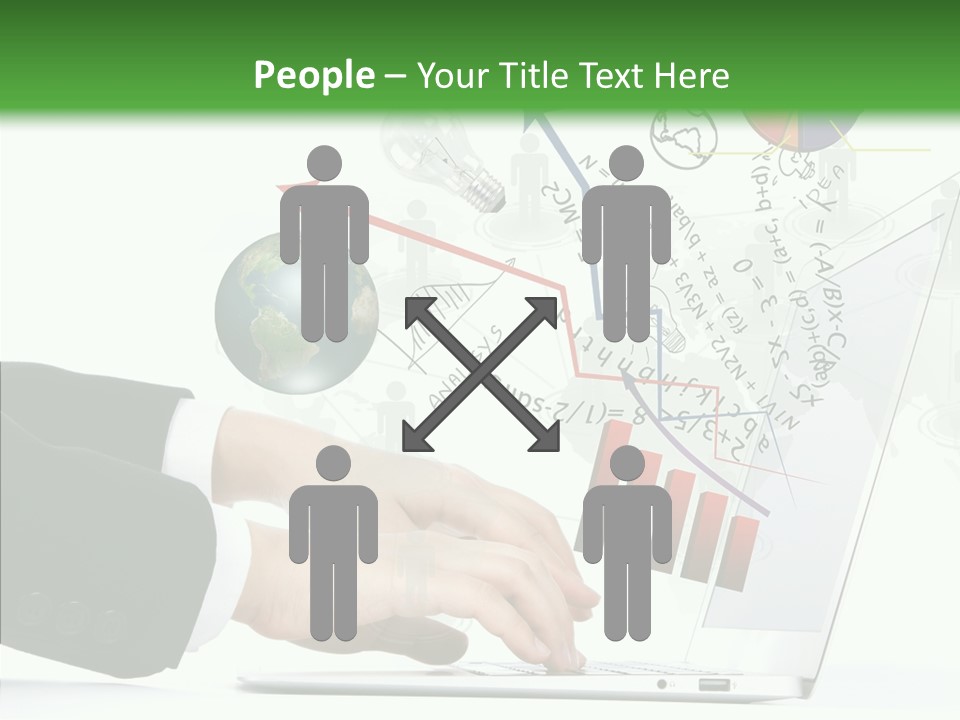 Laptop Pencil Growth PowerPoint Template