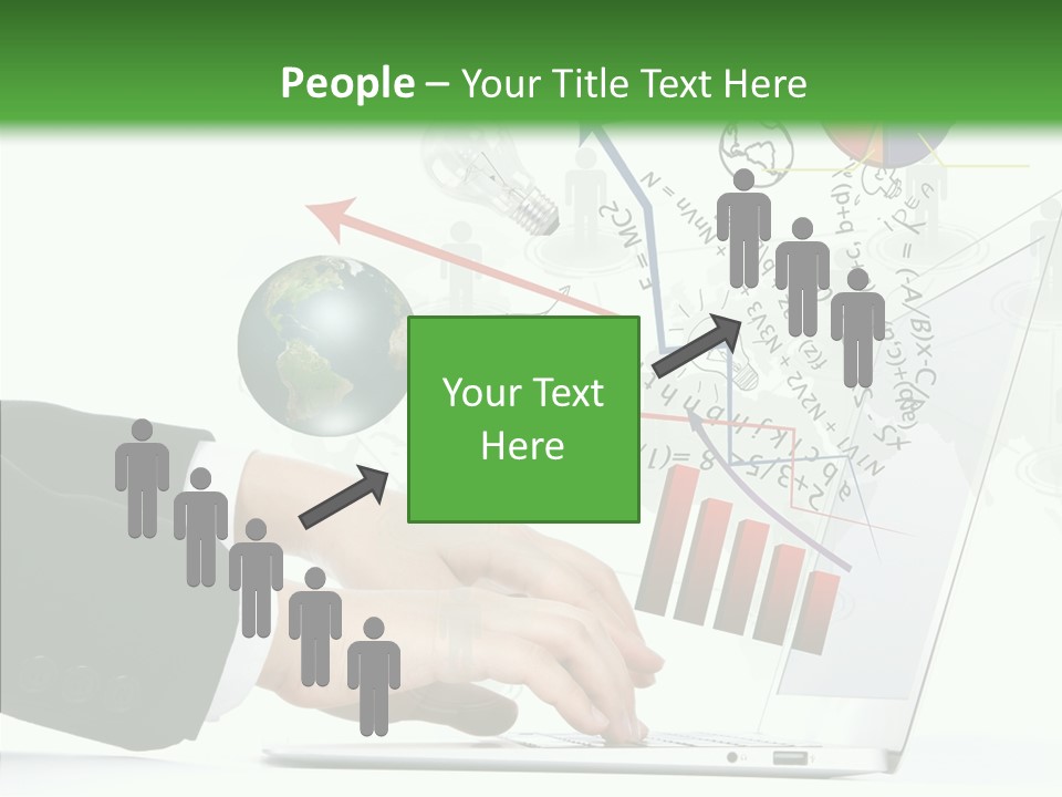 Laptop Pencil Growth PowerPoint Template