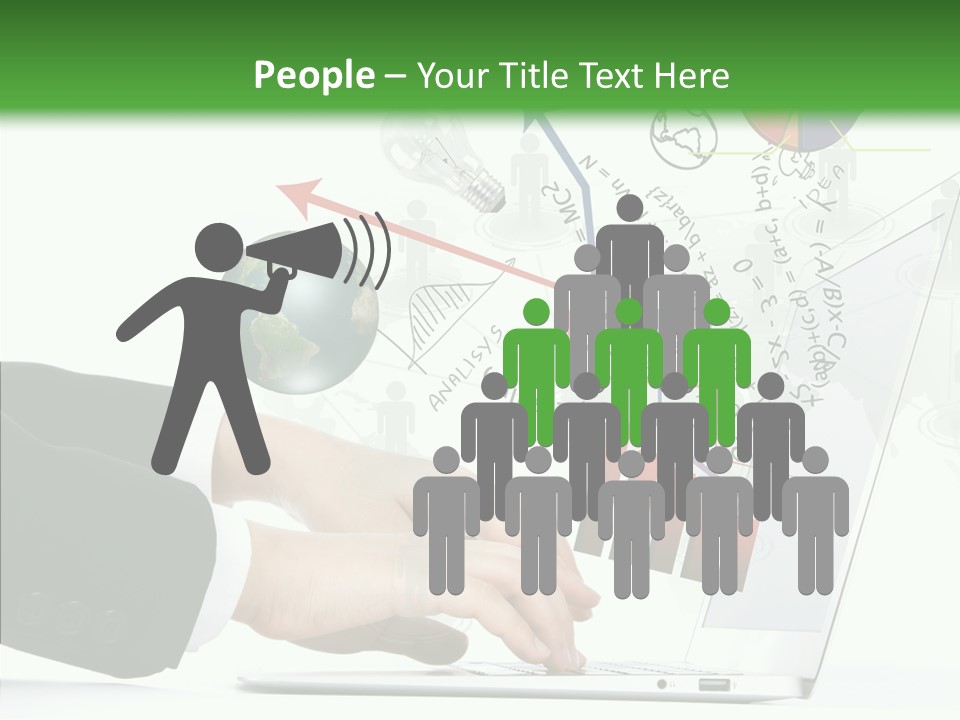 Laptop Pencil Growth PowerPoint Template