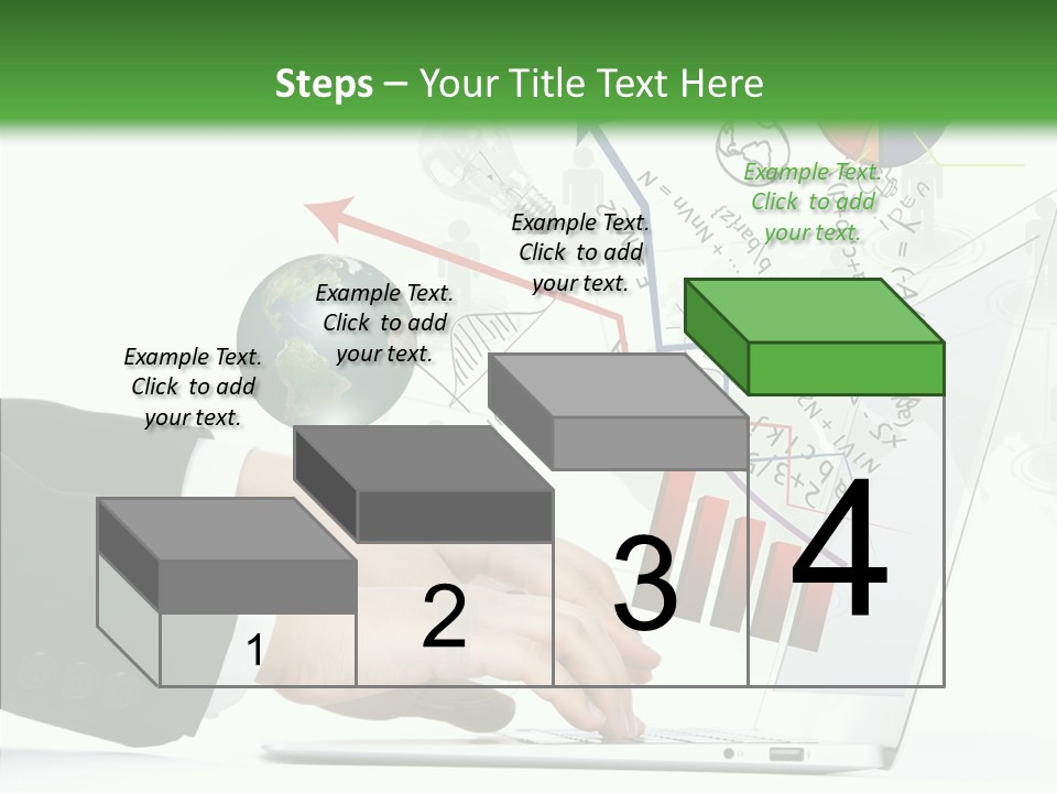 Laptop Pencil Growth PowerPoint Template