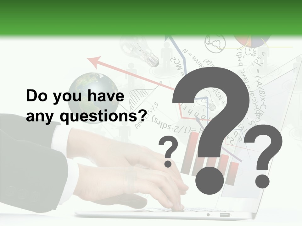 Laptop Pencil Growth PowerPoint Template