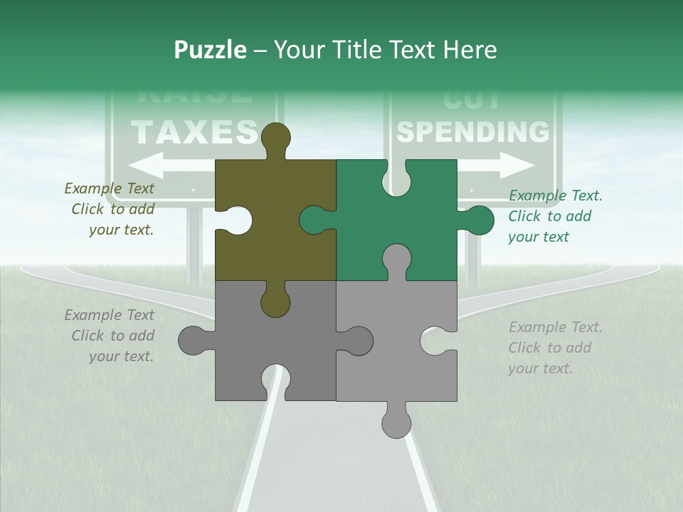 Road Highway Sign Strike An Accord PowerPoint Template