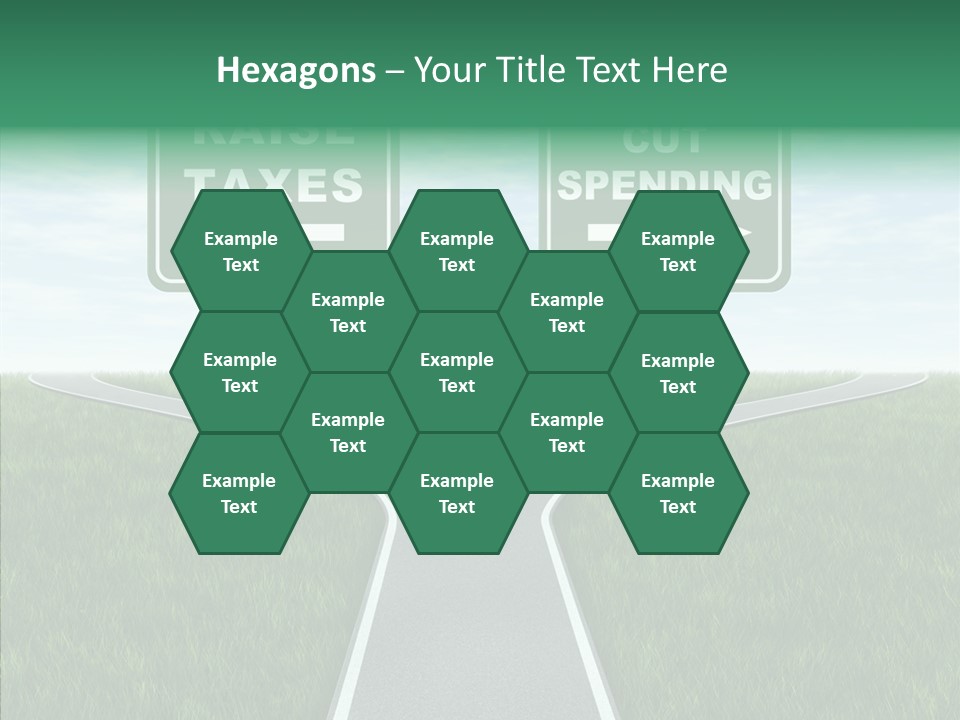 Road Highway Sign Strike An Accord PowerPoint Template