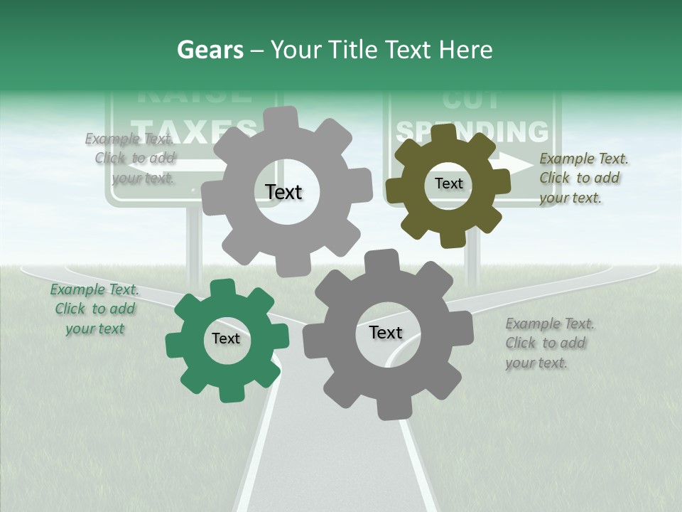 Road Highway Sign Strike An Accord PowerPoint Template