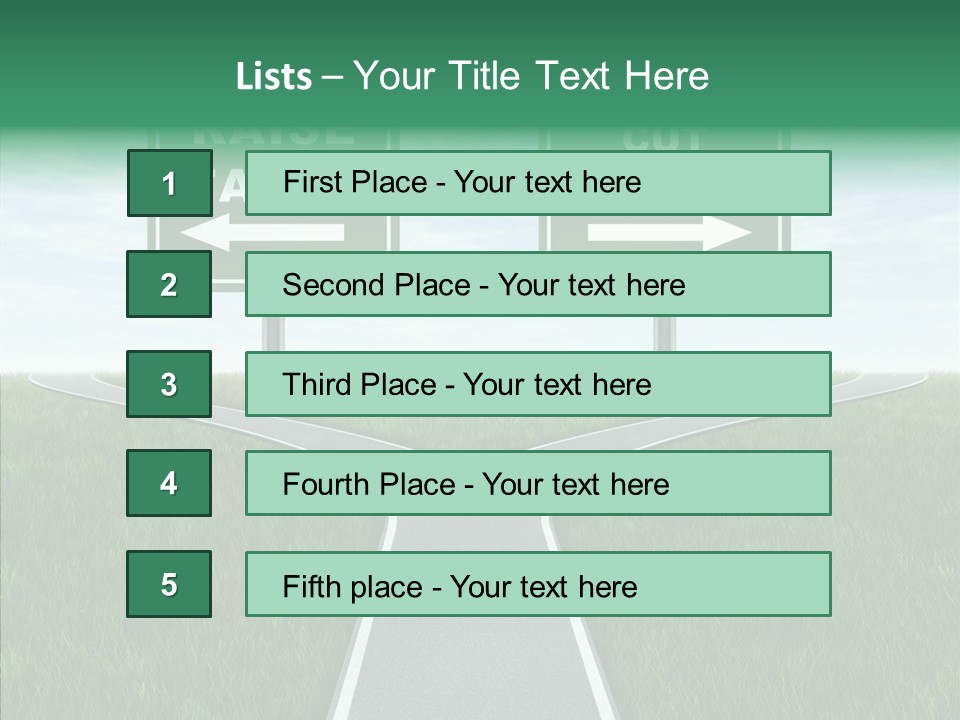 Road Highway Sign Strike An Accord PowerPoint Template