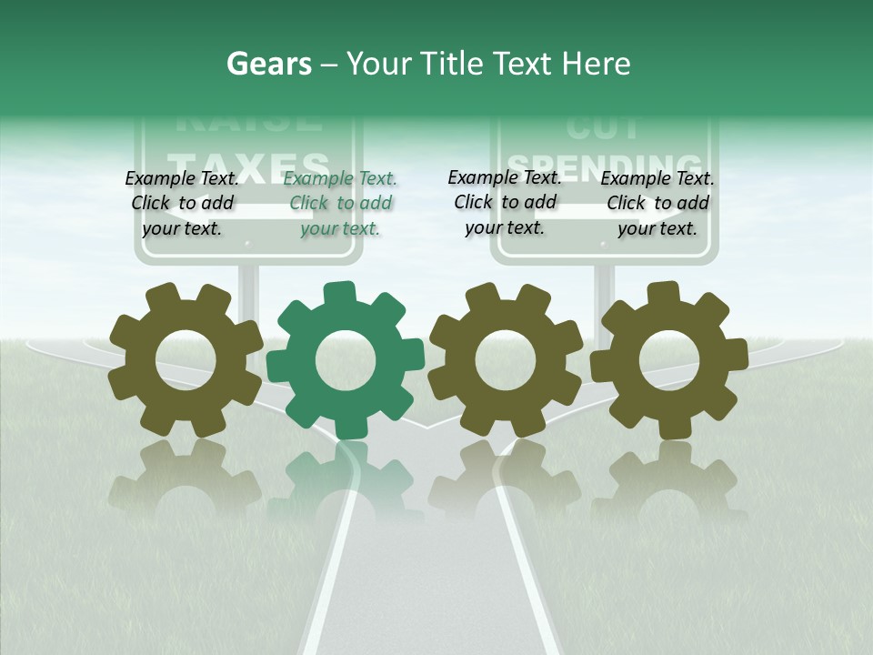 Road Highway Sign Strike An Accord PowerPoint Template