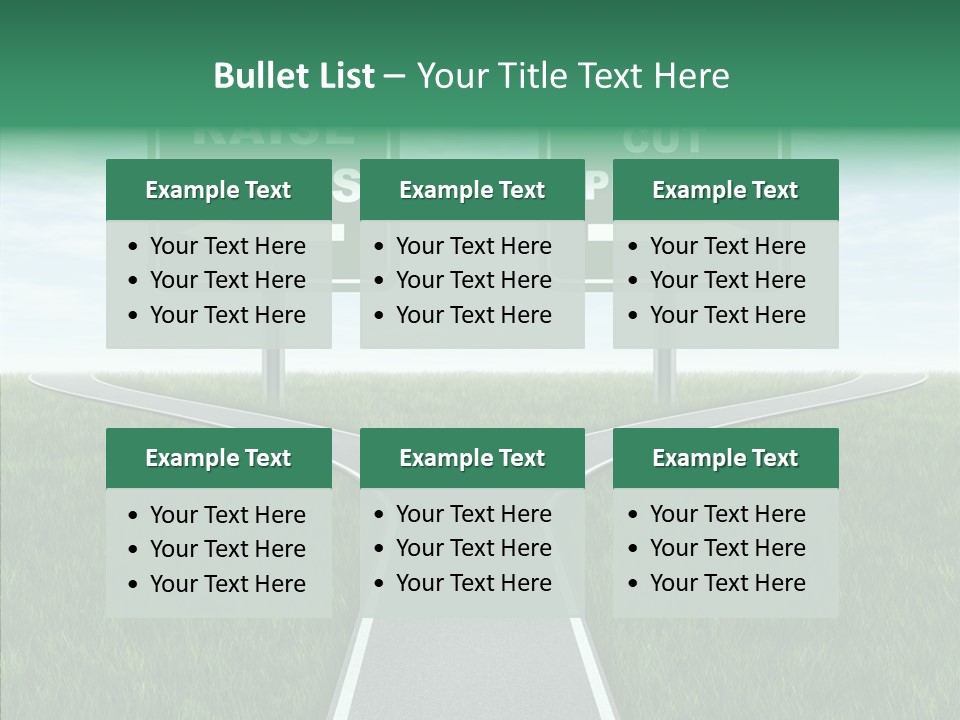 Road Highway Sign Strike An Accord PowerPoint Template