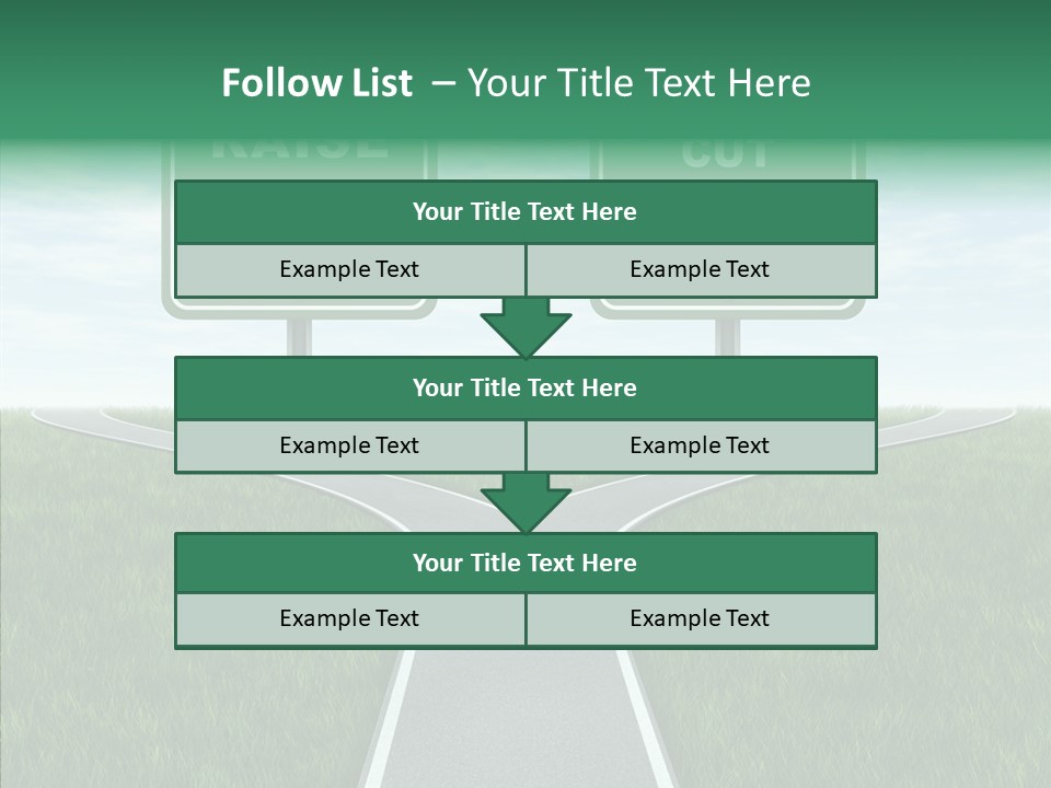 Road Highway Sign Strike An Accord PowerPoint Template