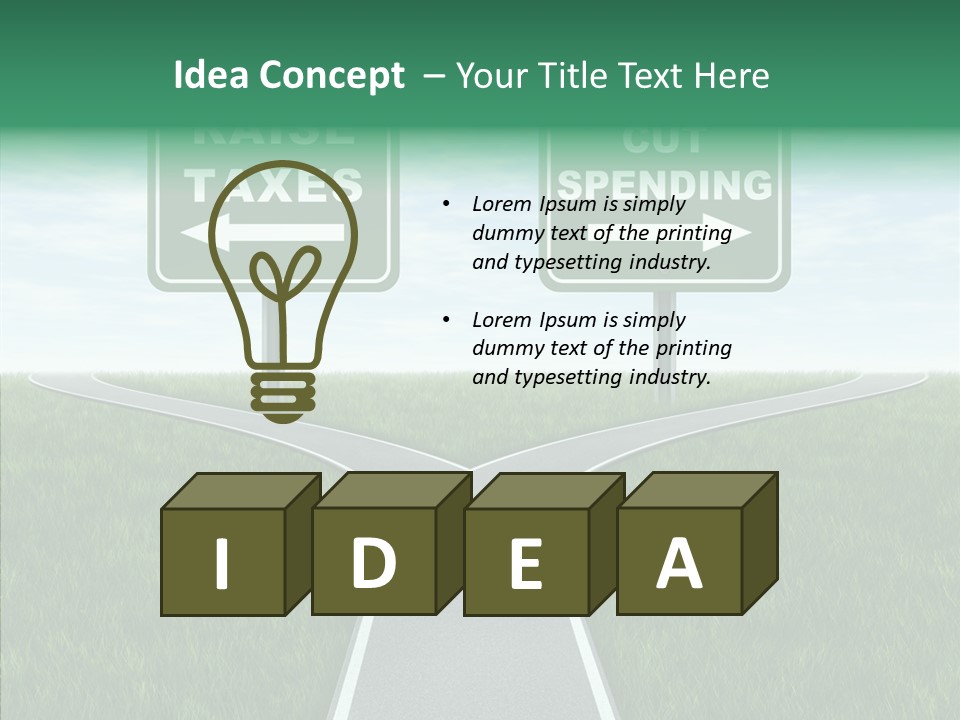 Road Highway Sign Strike An Accord PowerPoint Template