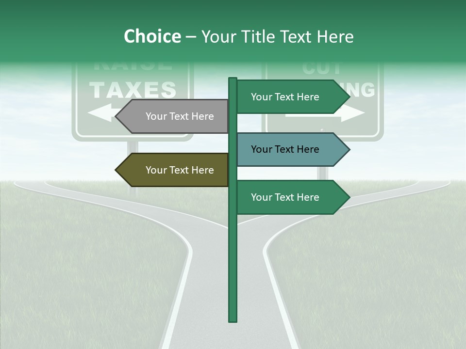 Road Highway Sign Strike An Accord PowerPoint Template