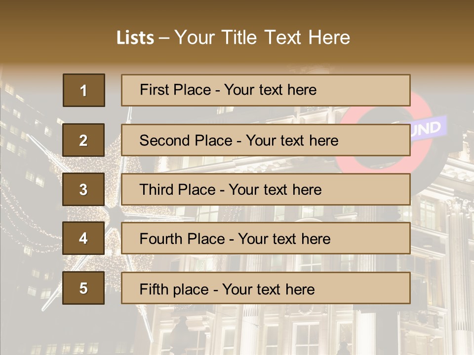 Lights Oxford Transport PowerPoint Template