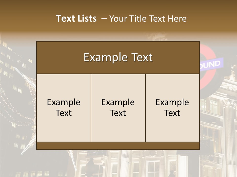 Lights Oxford Transport PowerPoint Template