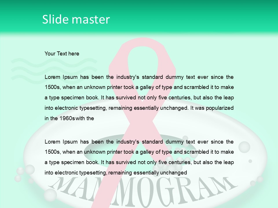A Pink Ribbon Is On Top Of A Life Preserver PowerPoint Template