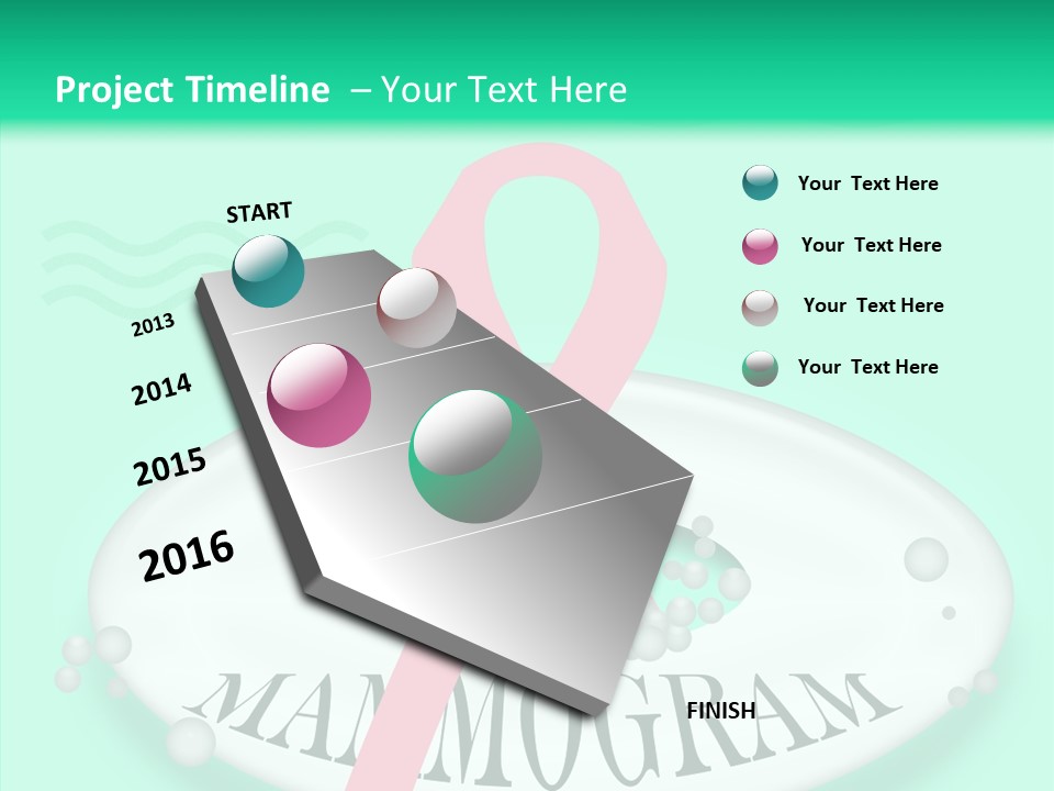 A Pink Ribbon Is On Top Of A Life Preserver PowerPoint Template