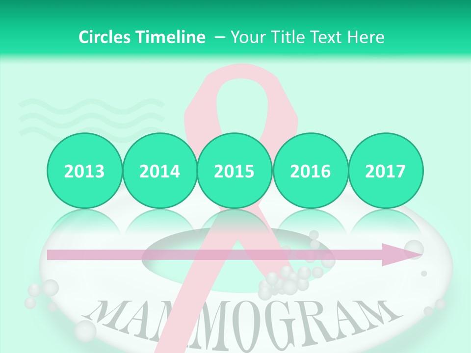 A Pink Ribbon Is On Top Of A Life Preserver PowerPoint Template