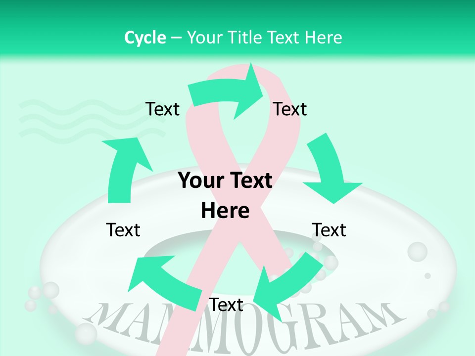 A Pink Ribbon Is On Top Of A Life Preserver PowerPoint Template