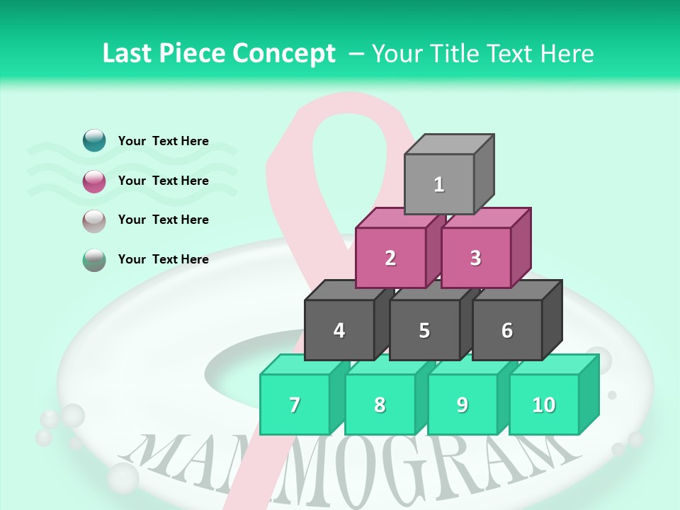 A Pink Ribbon Is On Top Of A Life Preserver PowerPoint Template