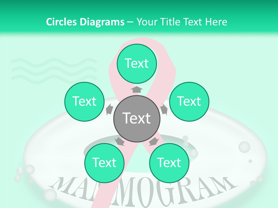 A Pink Ribbon Is On Top Of A Life Preserver PowerPoint Template