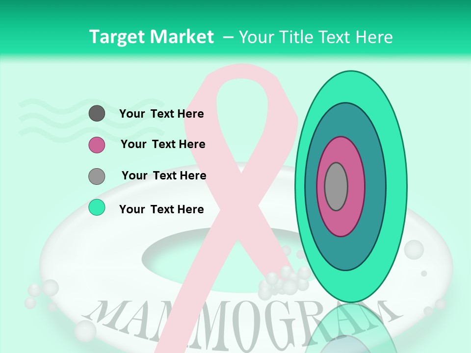 A Pink Ribbon Is On Top Of A Life Preserver PowerPoint Template