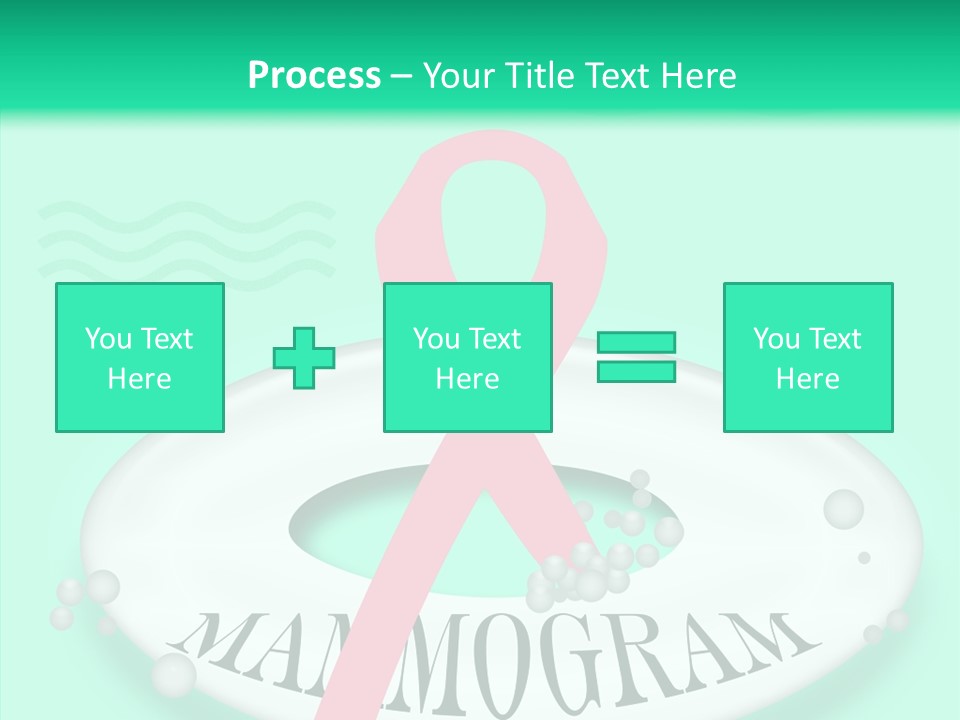 A Pink Ribbon Is On Top Of A Life Preserver PowerPoint Template