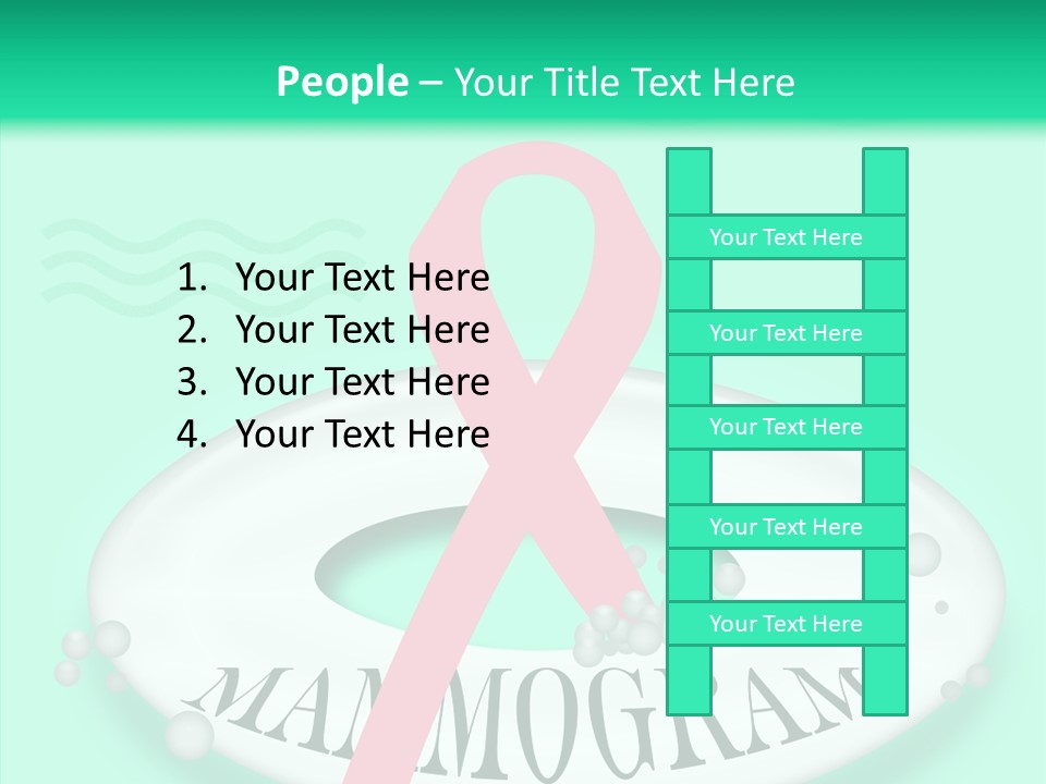 A Pink Ribbon Is On Top Of A Life Preserver PowerPoint Template