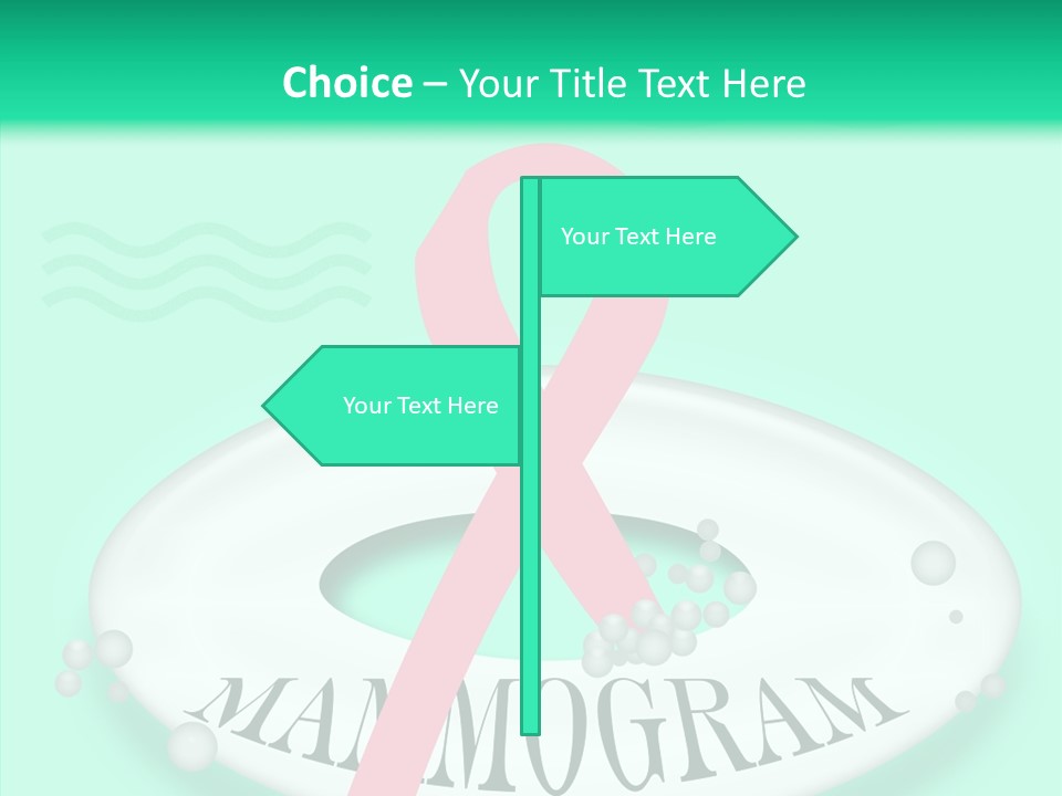 A Pink Ribbon Is On Top Of A Life Preserver PowerPoint Template